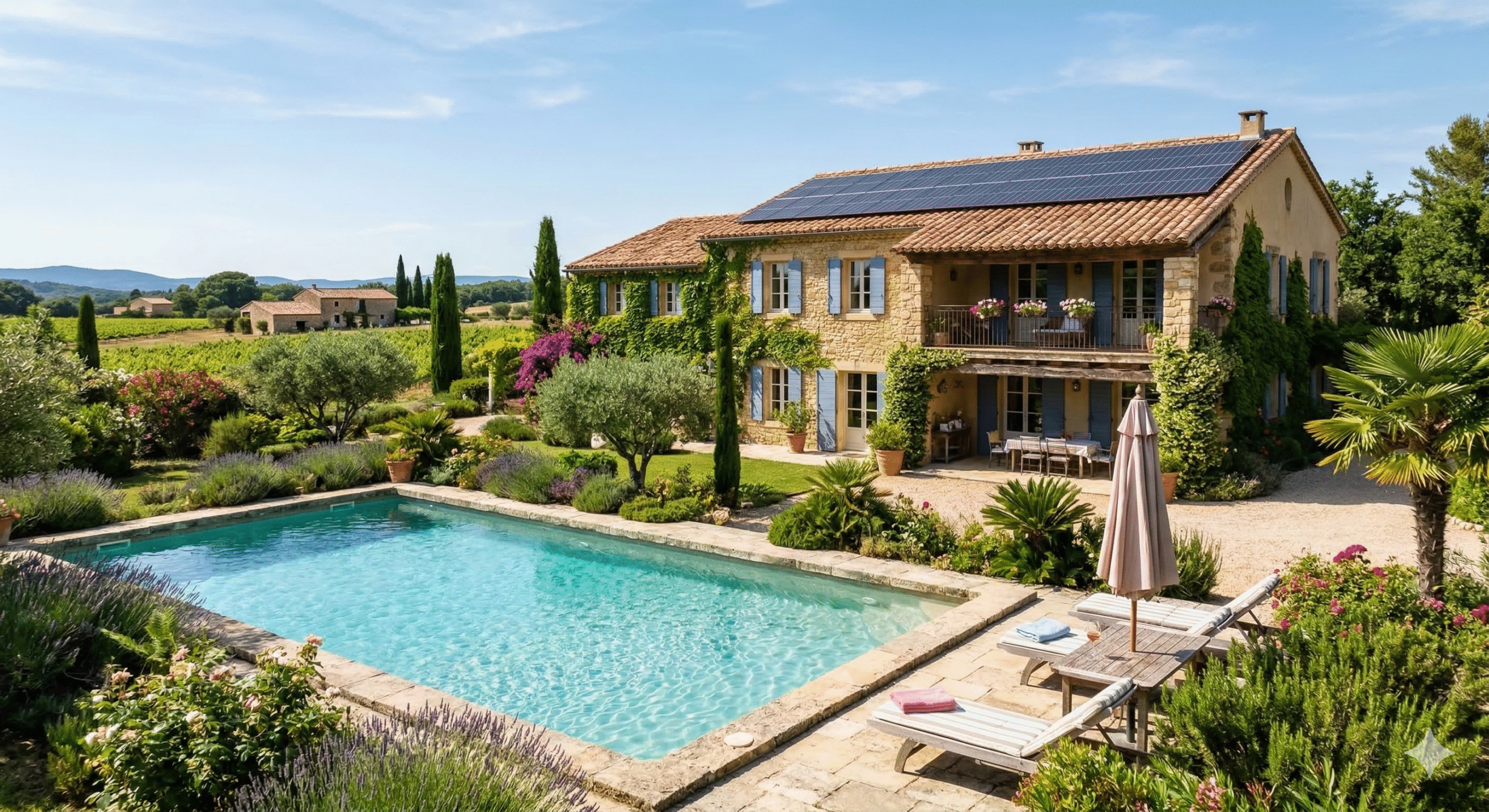 Panneaux solaires sur toit maison