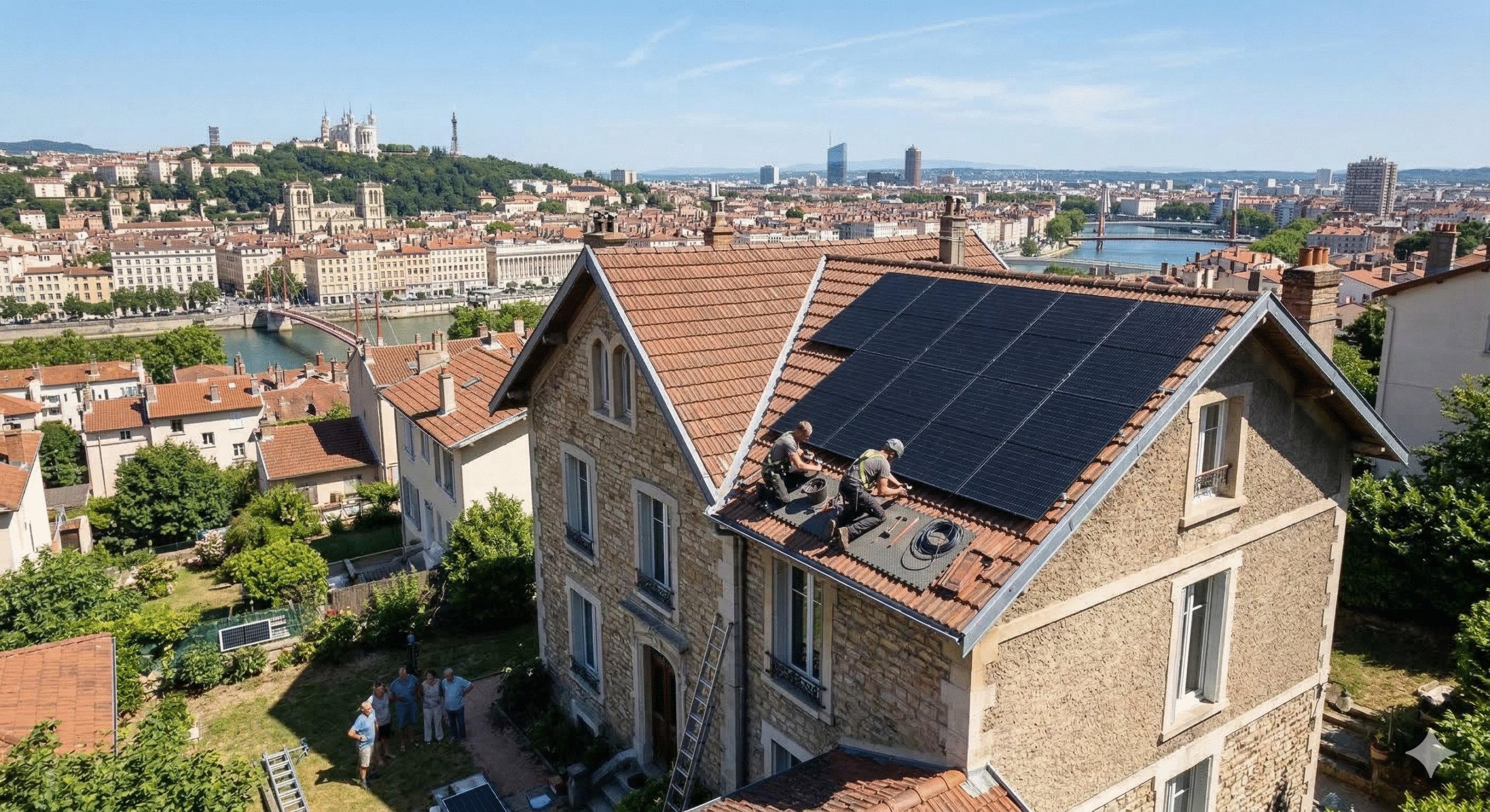 Maison equipee panneaux solaires